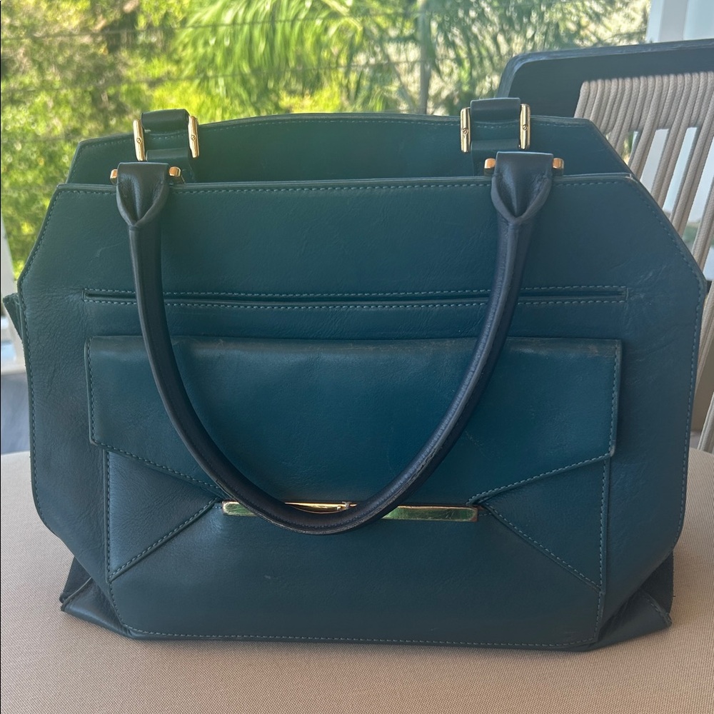 Elegant Tory Burch Teal Tote Bag